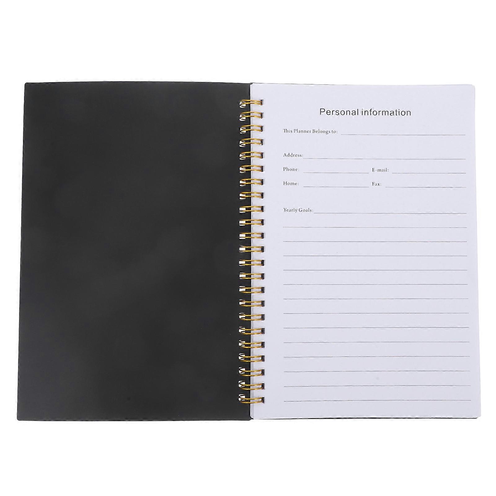 Daily Budget Planner Book for Writing Portable Black Notepad
