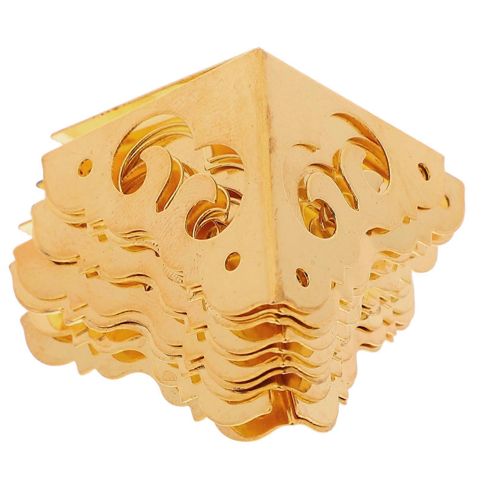 Yellow Brass Corner Protector Vintage Box Edges Guards for Decoration 10Pcs