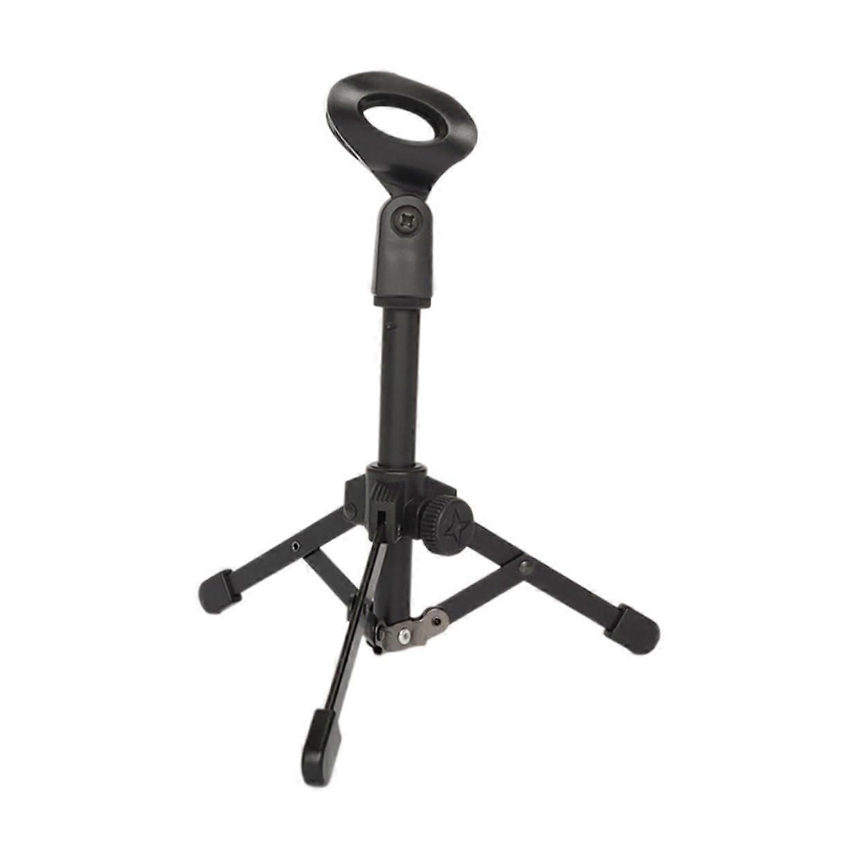 Desktop Microphone Stand Foldable Tripod Height Adjustable, Wired And Wireless Mics Compatible, Aluminum Construction
