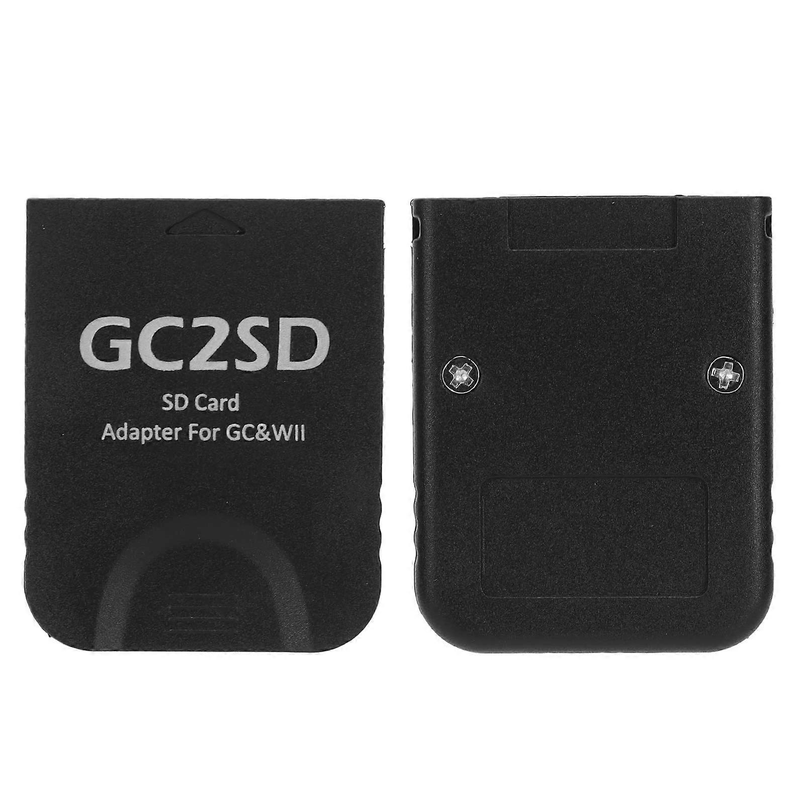 GC2SD Memory Card Adapter Plug and Play SD Card Reader for GameCube Console Game Storage Black