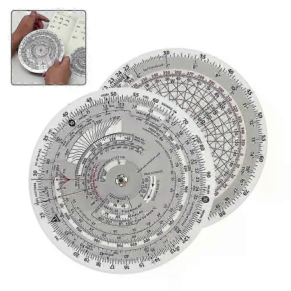 Waterproof Plastic E6B Miniature Circular Pilot Calculator Zoning Map Hovering Flight Computer For Complex Aviation Calculation