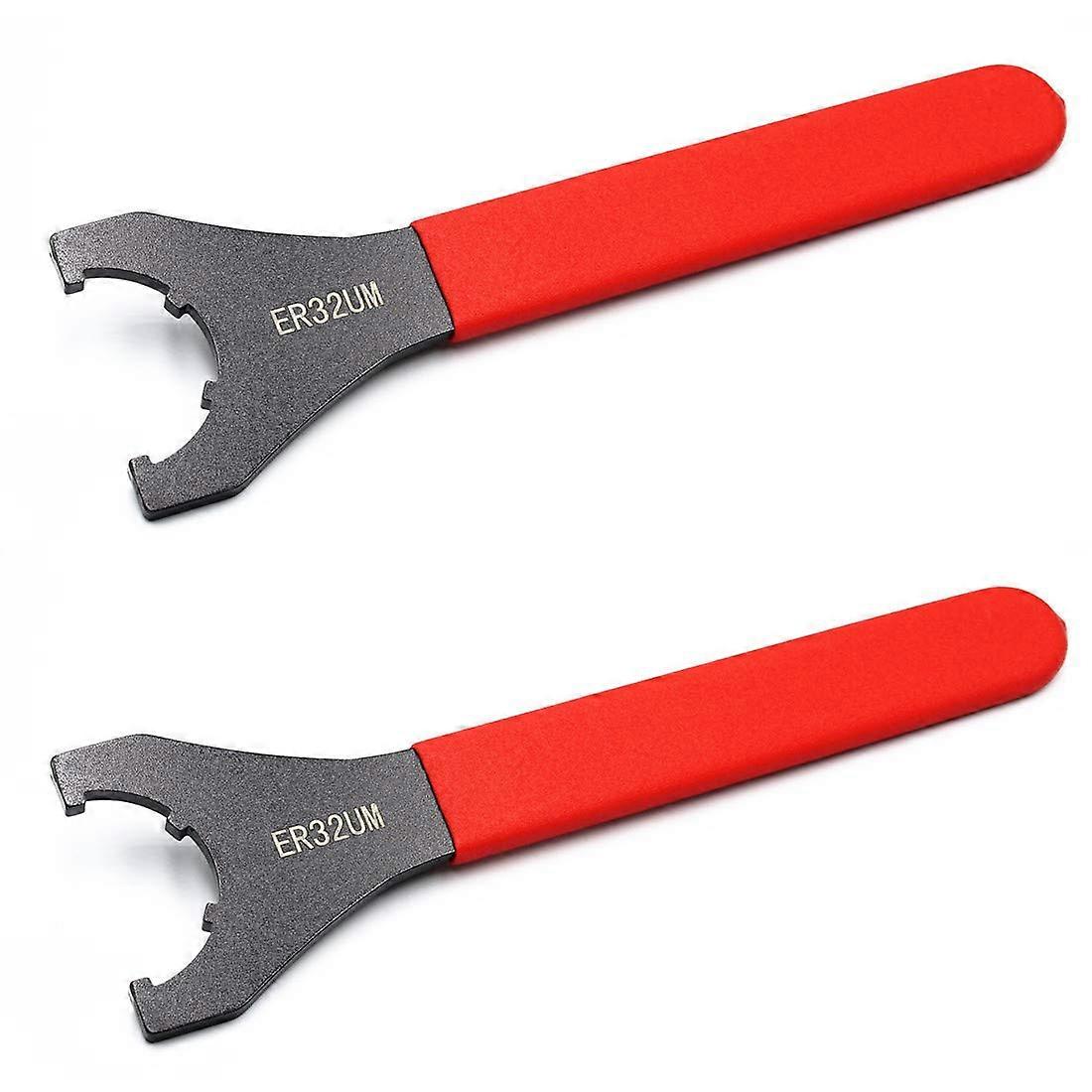 ER32 CNC Collet Chuck Spanner Wrench 2PCS with Ergonomic Long Handle for Secure Nut Clamping