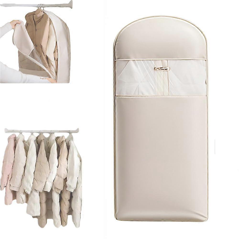 Garment Storage Bag with SpaceSaving Compression, Waterproof Dustproof Closet Organizer Beige Medium