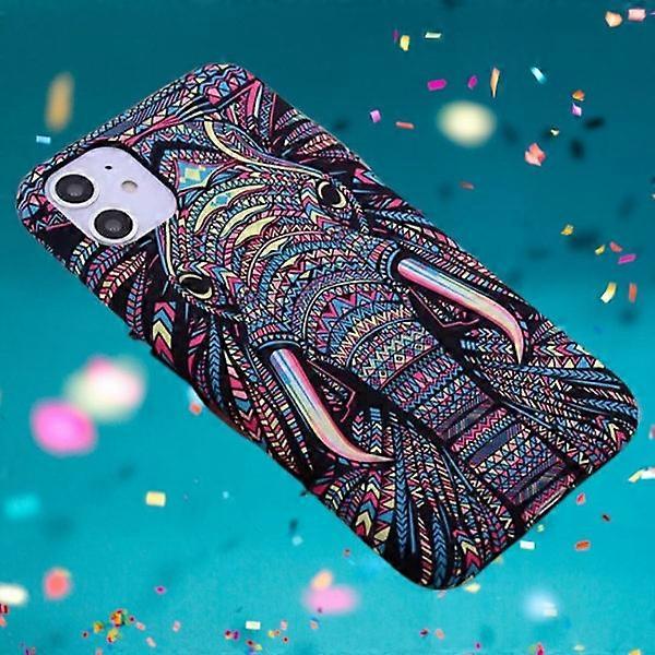 Compatible with iPhone 12 13 pro max luminous case with colorful elephant MultiColor one size