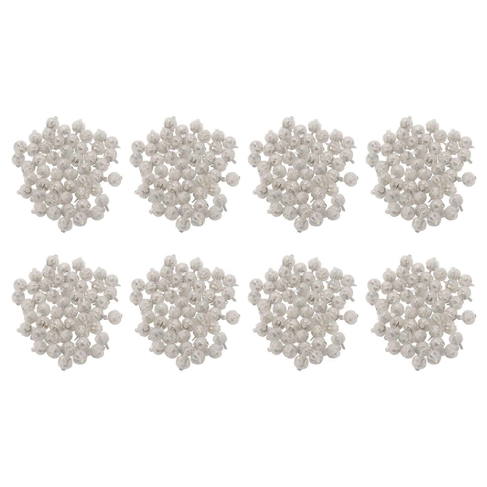 400Pcs Round LED Flash Ball Lamp Balloon Light Long Standby Time White