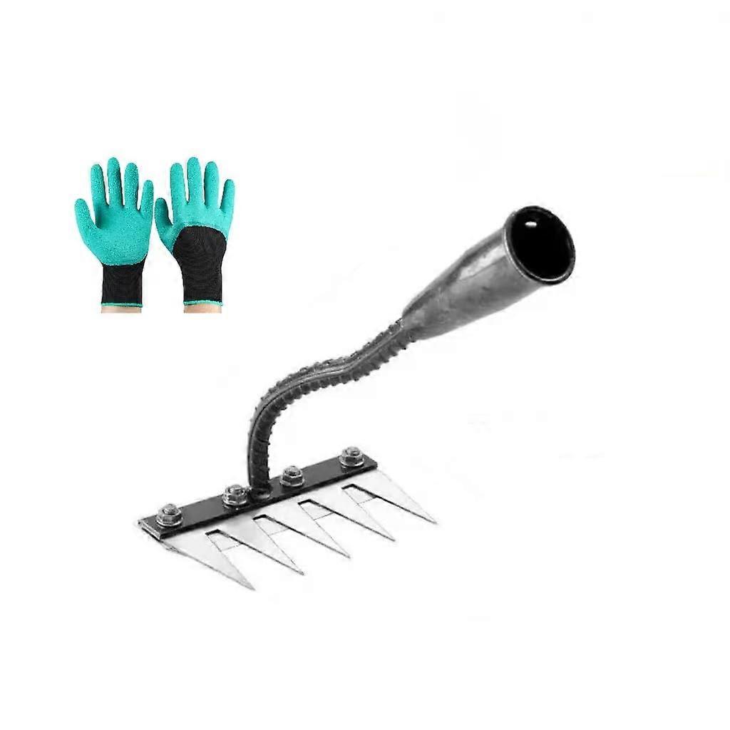 Garden Weeding Rake with Replaceable Blades, MultiTooth Carbon Steel Lawn Care Tool 58 Teeth