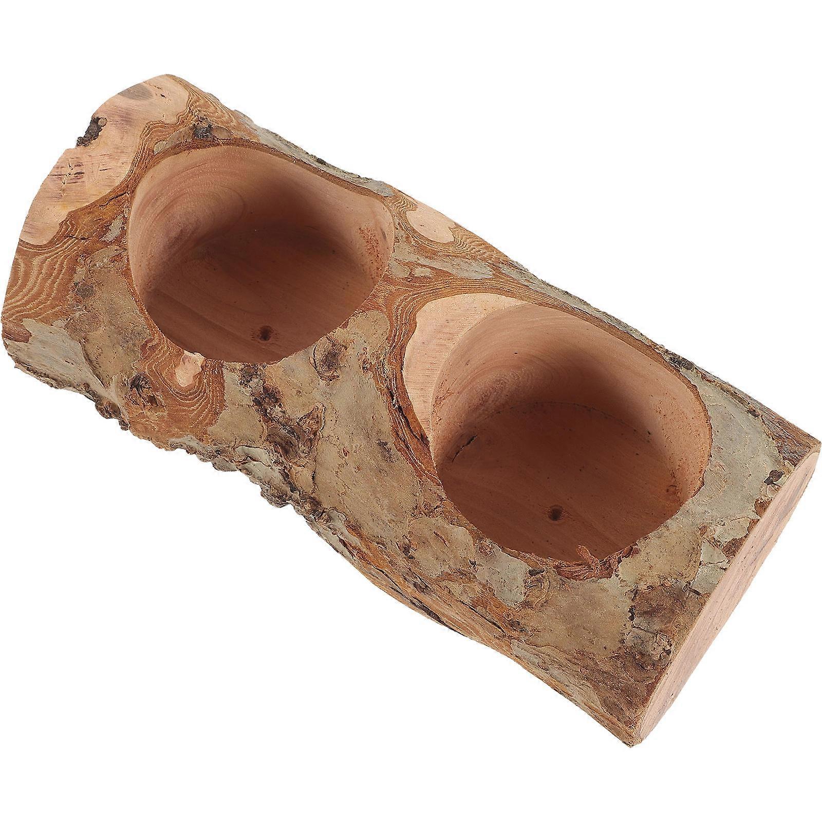 Wood Hamster Feeding Bowl for Small Pets Practical