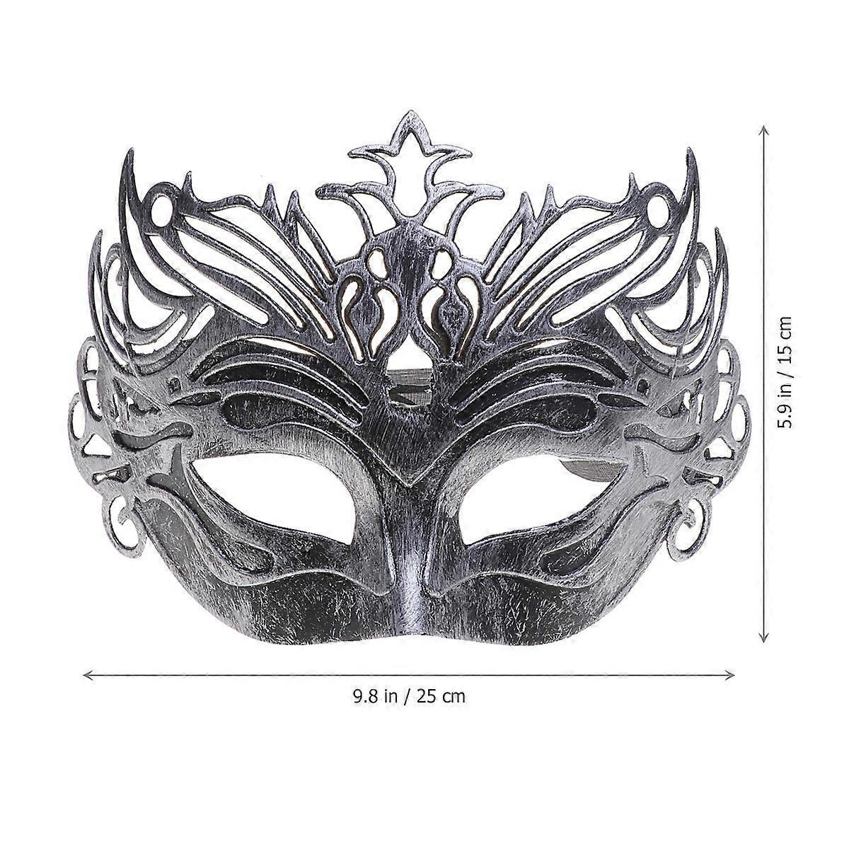Silver Plastic Mask Masquerade Crown Mask for Masquerade Ball