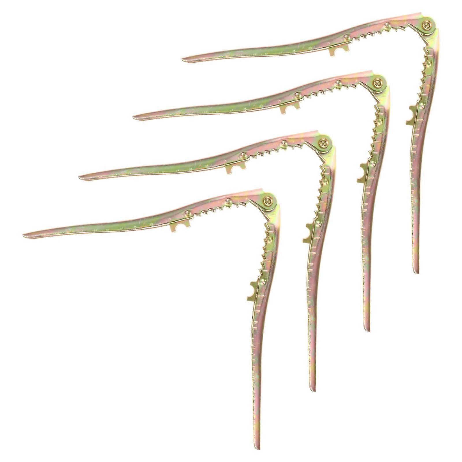 Walnut Clip 4Pcs Multi-Functional Nut Cracking Gadget for Kitchen Tasks in Golden Iron