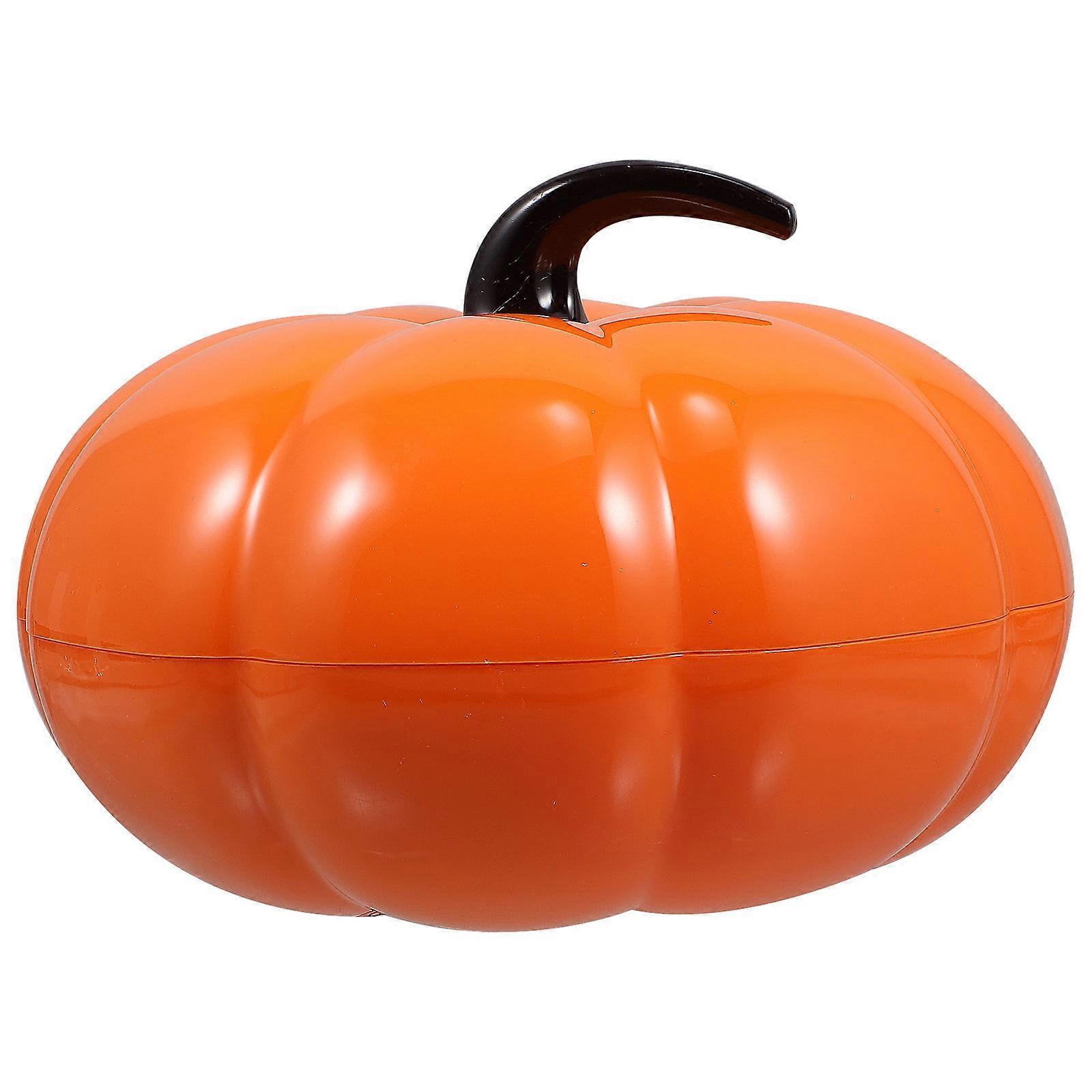 Orange Pumpkin Shaped Fruit Plate for House Use 1Pcs Plastic Candy Box