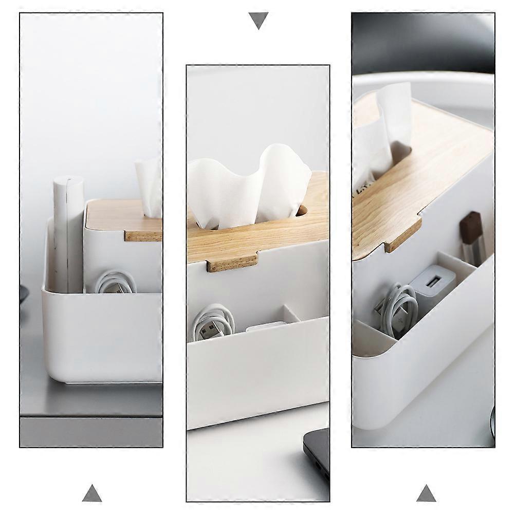 Plastic Multi-Purpose Tissue Box for Storage 1Pcs Napkin Holder White