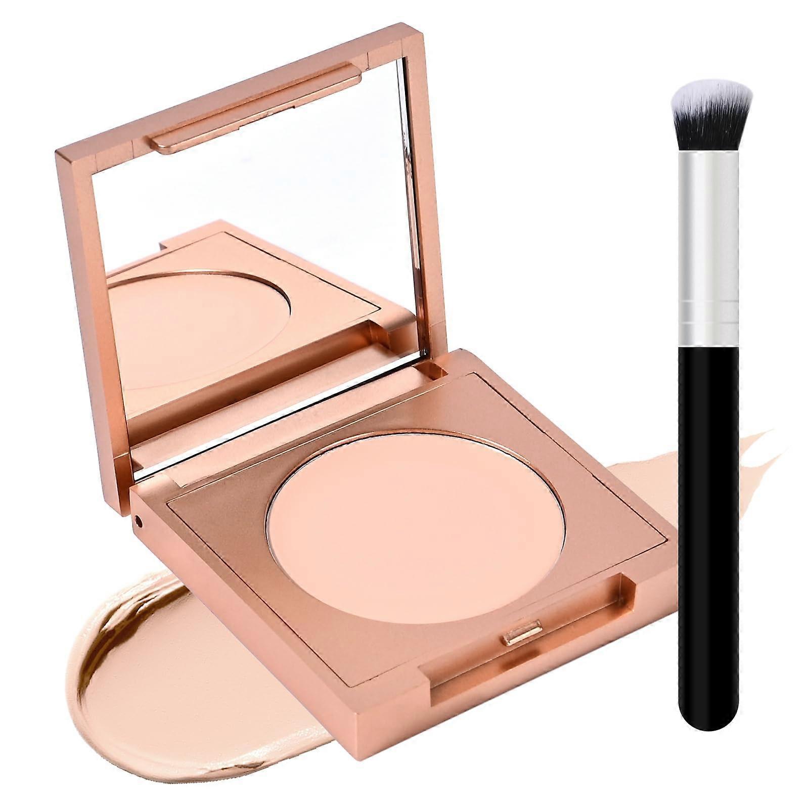 Under Eye Concealer Light Beige with Brush, Hydrating Dark Circle Corrector, Flawless Coverage
