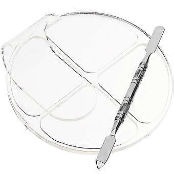Acrylic Makeup Mixing Palette with Spatula for Nail Art 2Sets Transparent
