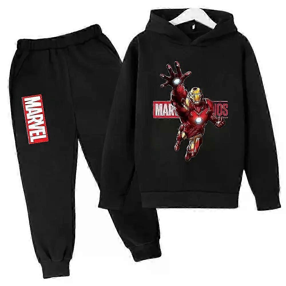 2025 Marvel Iron Man Kids Hoodies 2pcs Set Boy Girl Spring Autumn Sweatshirt Clothes Superhero Tracksuits Children Hooded Pants Suit