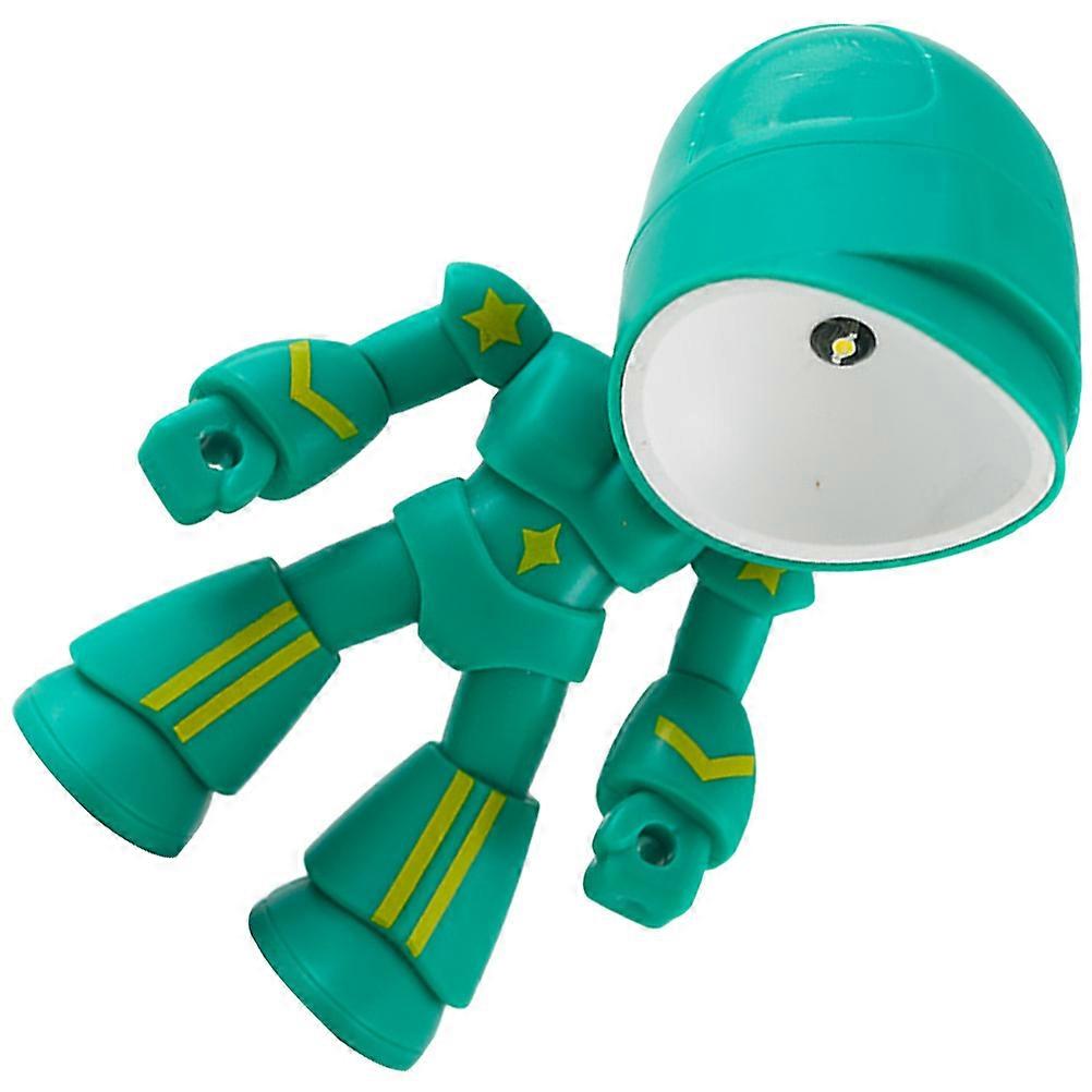 5Pcs Unique Robot Shape Night Light For Indoor Use Adjustable Lighting Options In Small Green Design