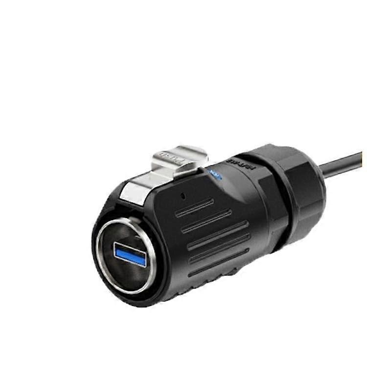 Industrial Waterproof USB 3.0 Panel Mount Connector with 0.6m Cable Male Female Interface