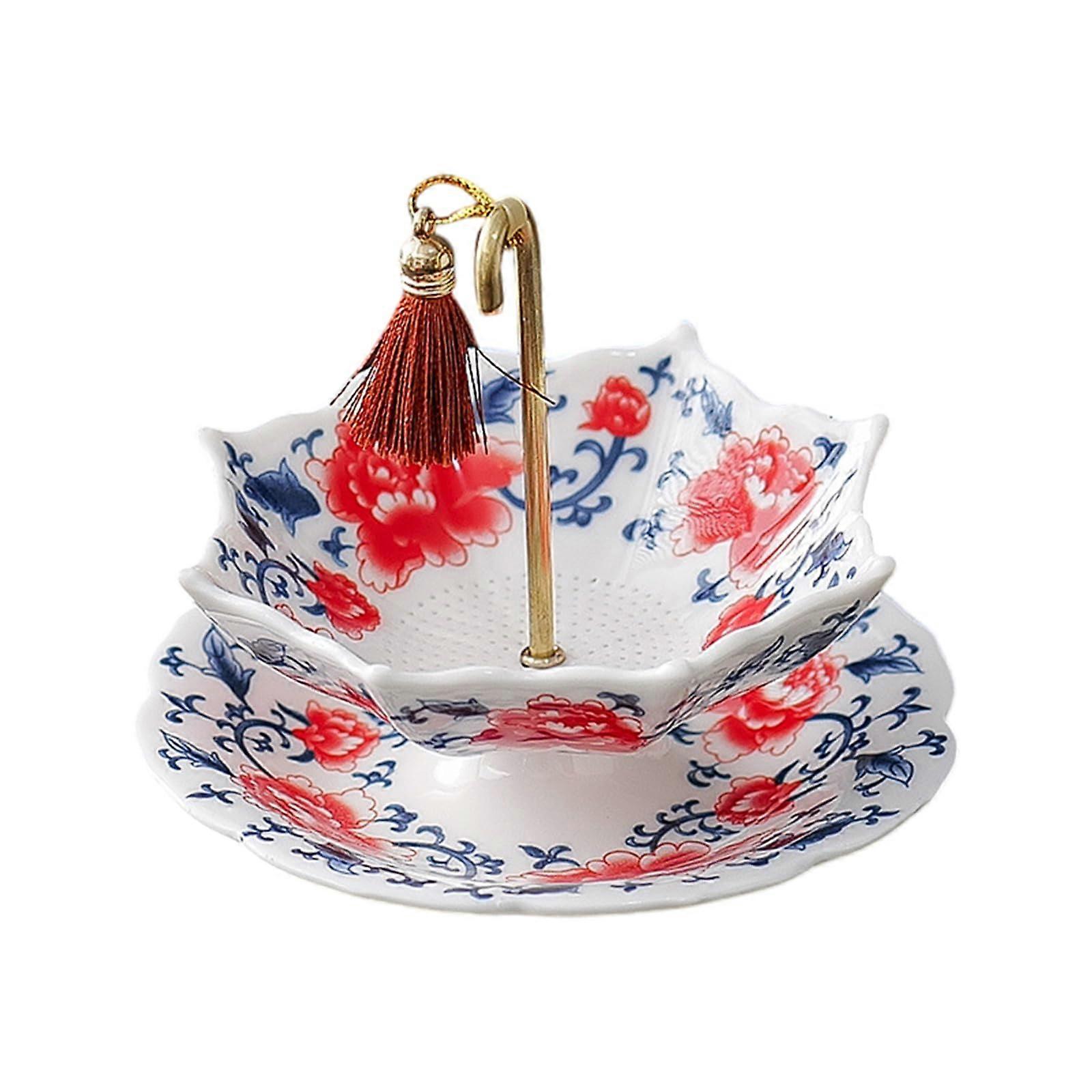 Traditional Chinese Ceramic Tea Strainer Set with Fine Mesh Filter for Elegant Tea Ceremony