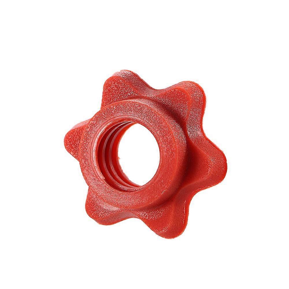 Barbell Collars with Quick Release Clips, AntiSlip Grip for Weightlifting, Fits Multiple Sizes, Red