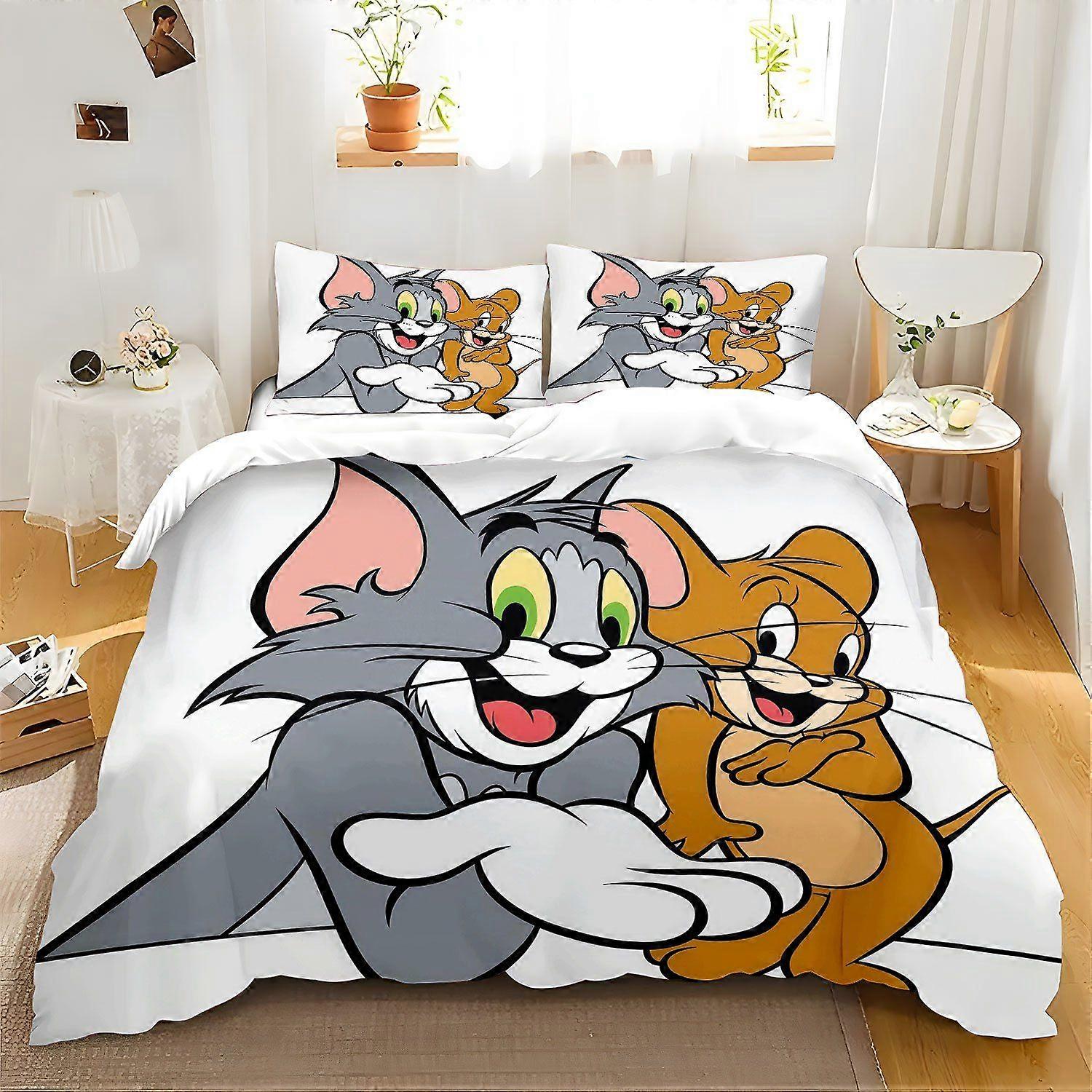 3pcs Bedding setbedding cushion cover Tom ane Jerry Bedding soft polyester