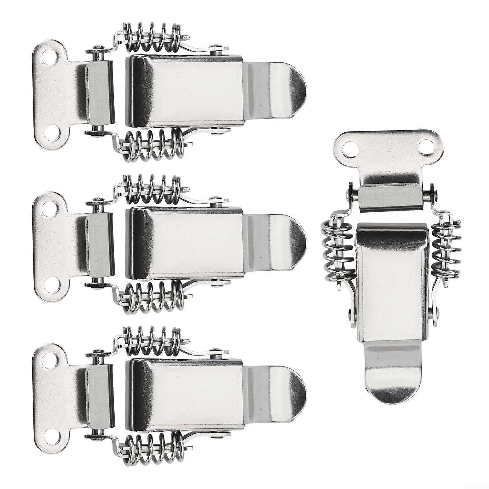 Stainless Steel Toggle Latch Clips 4PCS Double Spring Lock Rust Resistant for Toolboxes and Cabinets