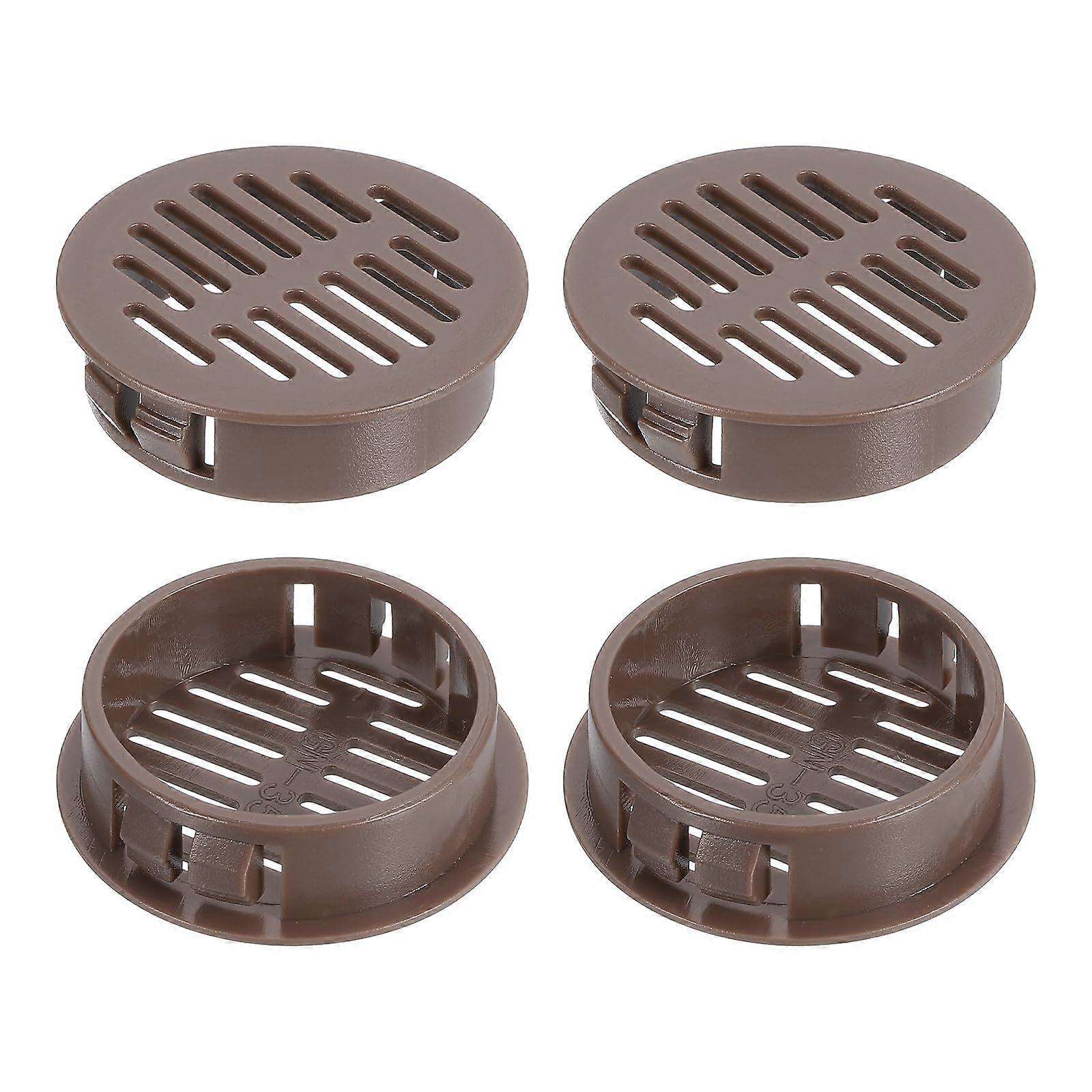 Round Soffit Vent Cover 1 Inch 26Pcs Brown Plastic 35mm DustBlocking Easy PushIn Installation