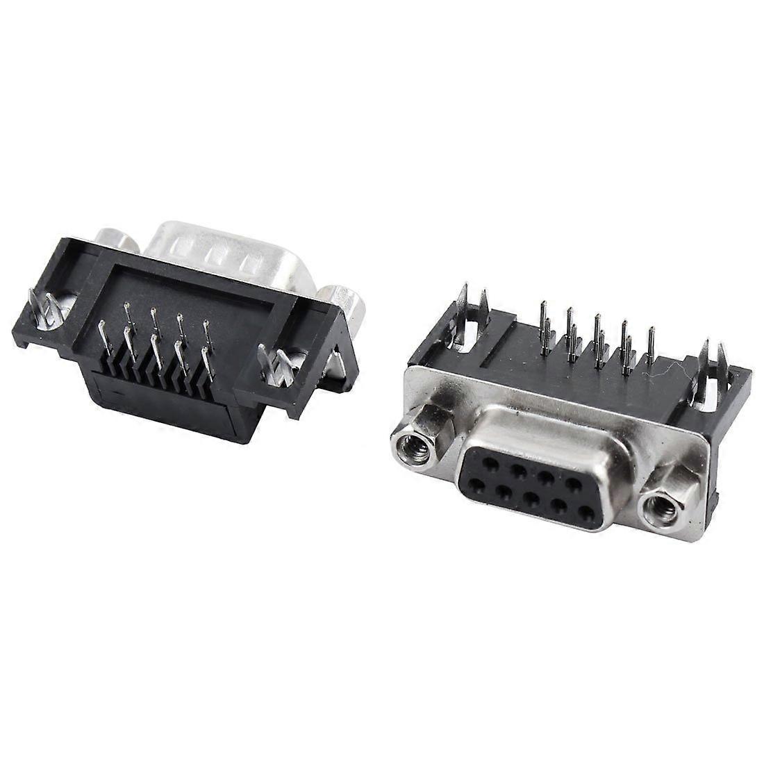 DB9 Connector Male Female Right Angle PCB Mount Dsub 9 Pin Combo Set 2 Pcs