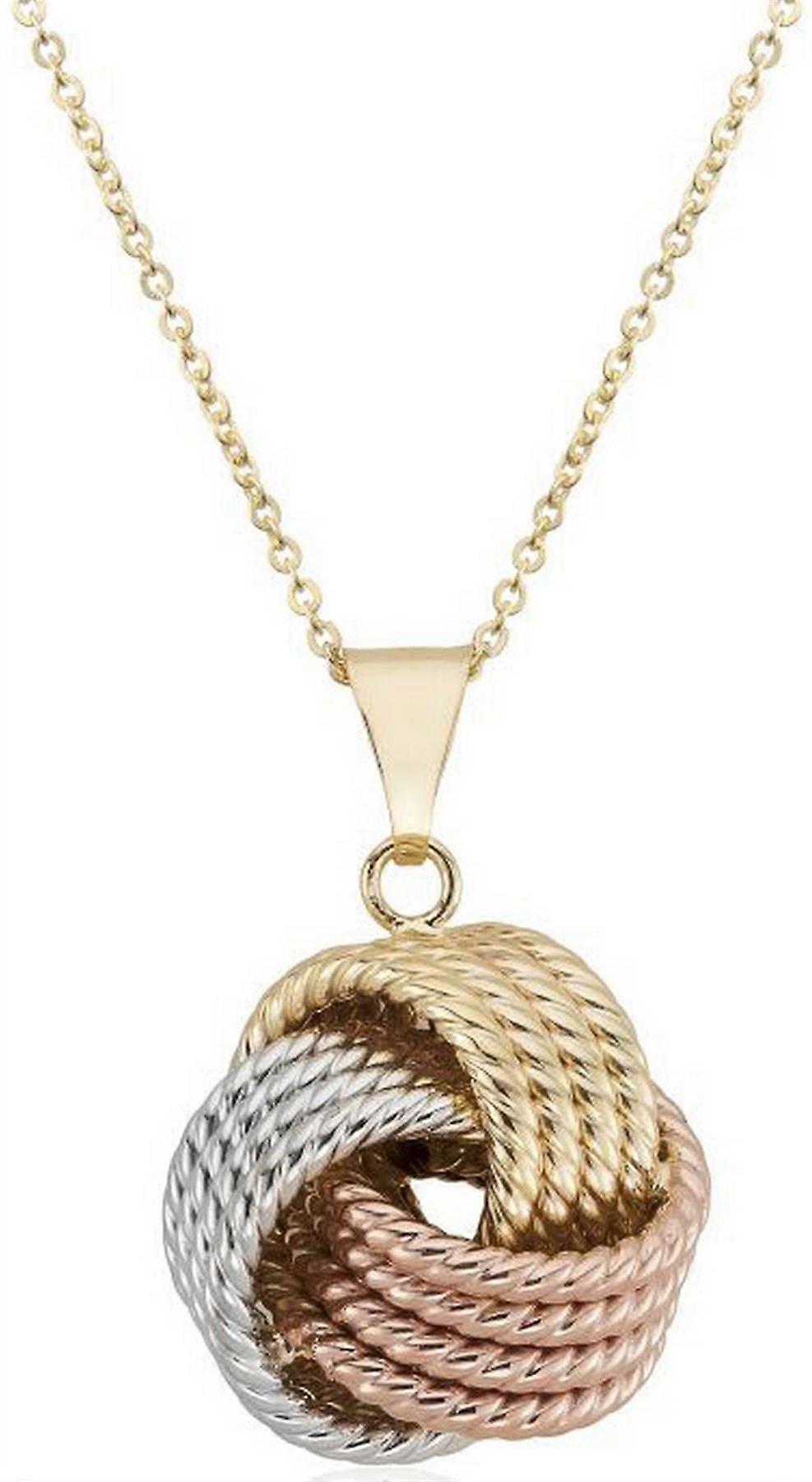 Mark Milton Textured Knot Pendant - Yellow/Rose/White Gold