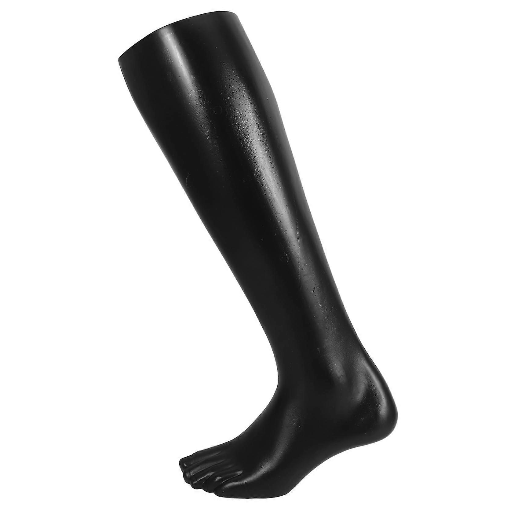 Sock Mannequin Foot Model for Long Socks, Durable Plastic Retail Display Stand Black