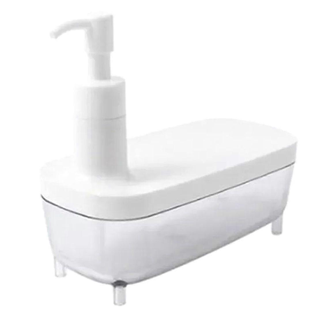 Multi-Function Liquid Container Material Drainboard Soap Holder Rack 2 In1 Dispenser and Soap Storage Box
