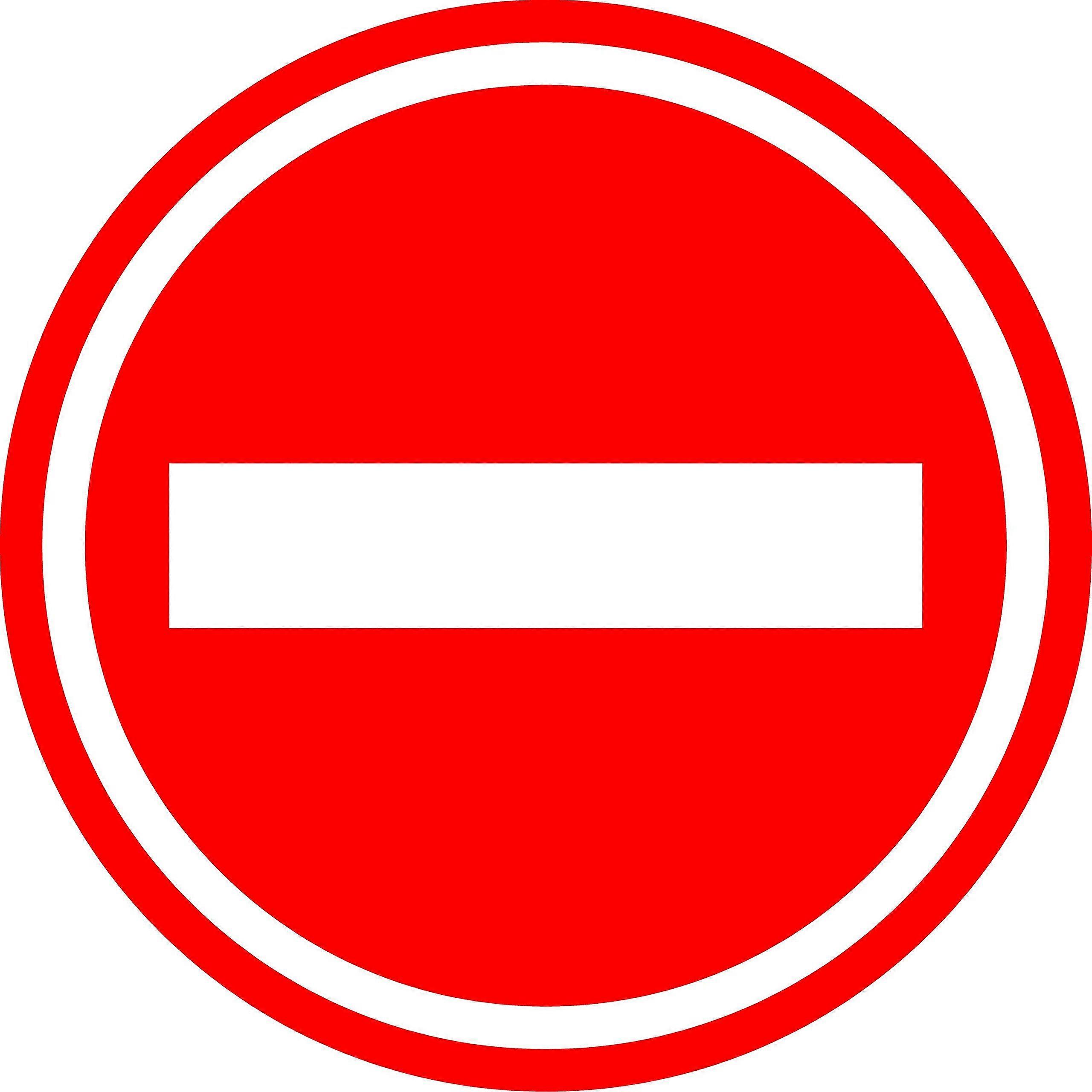 No Entry Sign 300mm Rigid Plastic Traffic Direction Sign with Weatherproof Durable Surface