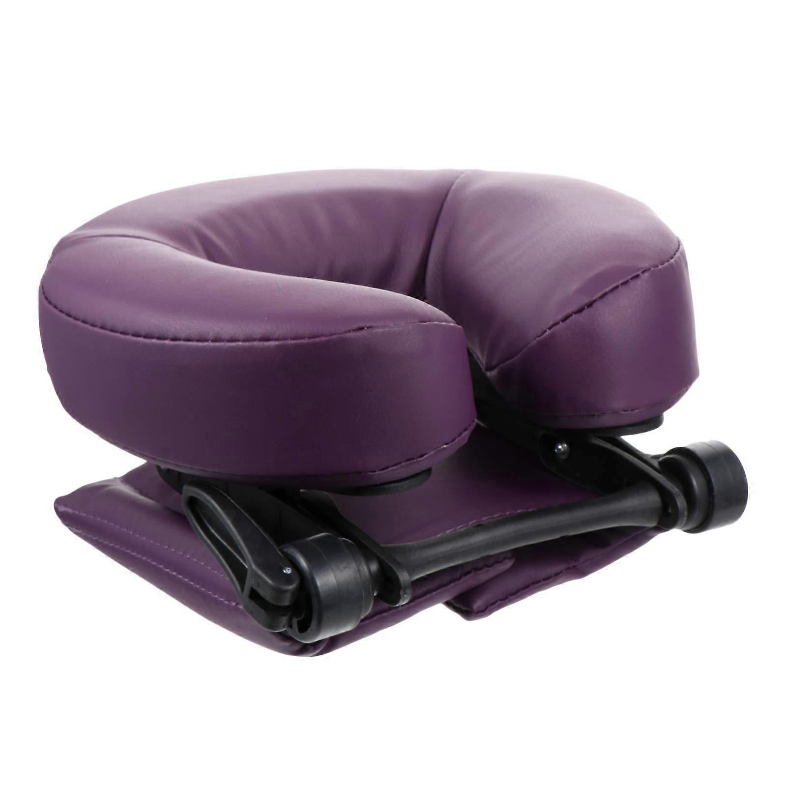 Facial Pillow with Adjustable Angle Support, Ergonomic Massage Bed Headrest for Spa Salon Purple