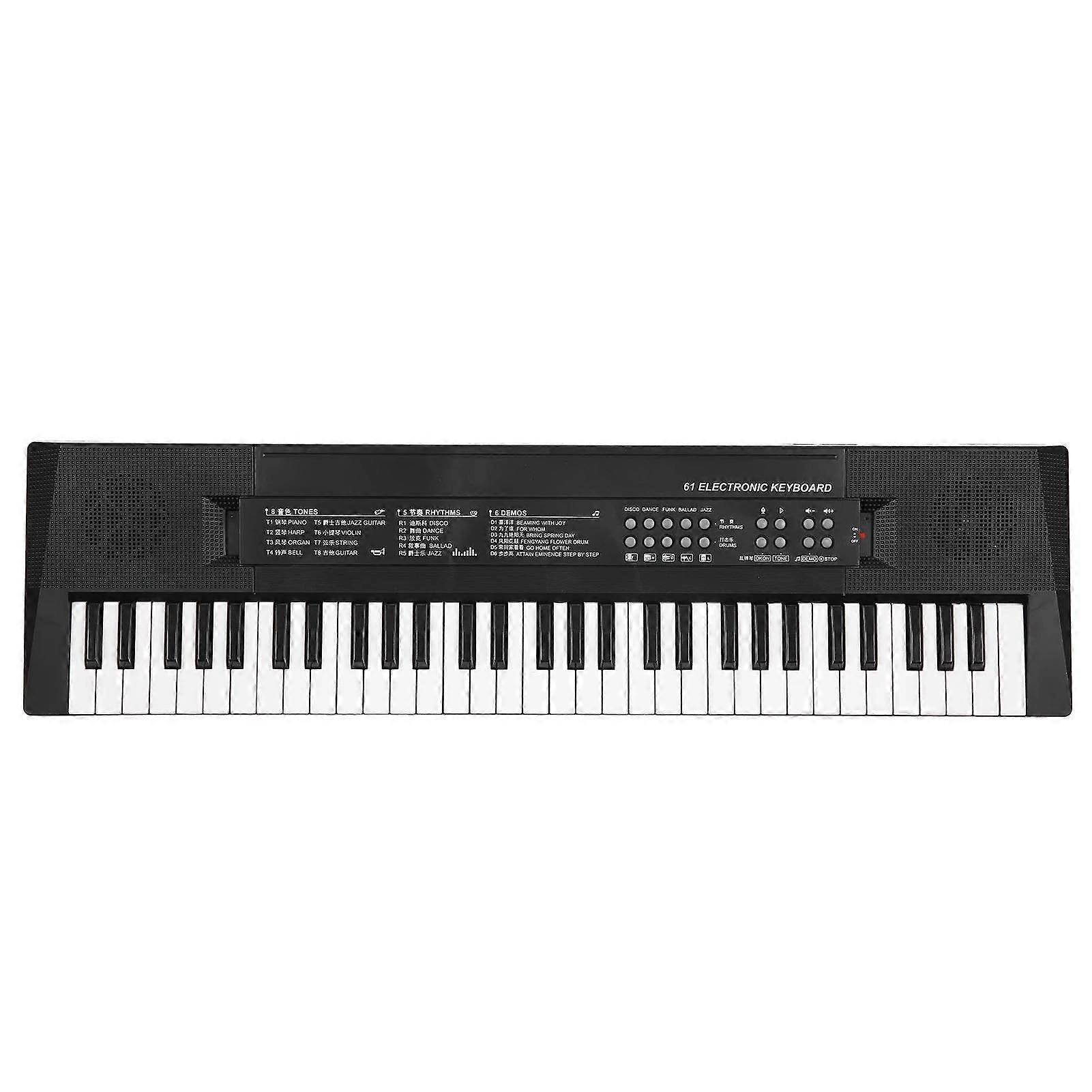 61 Key Digital Piano Keyboard for Beginners with Microphone, Multiple Tones & Rhythms, Lightweight Design