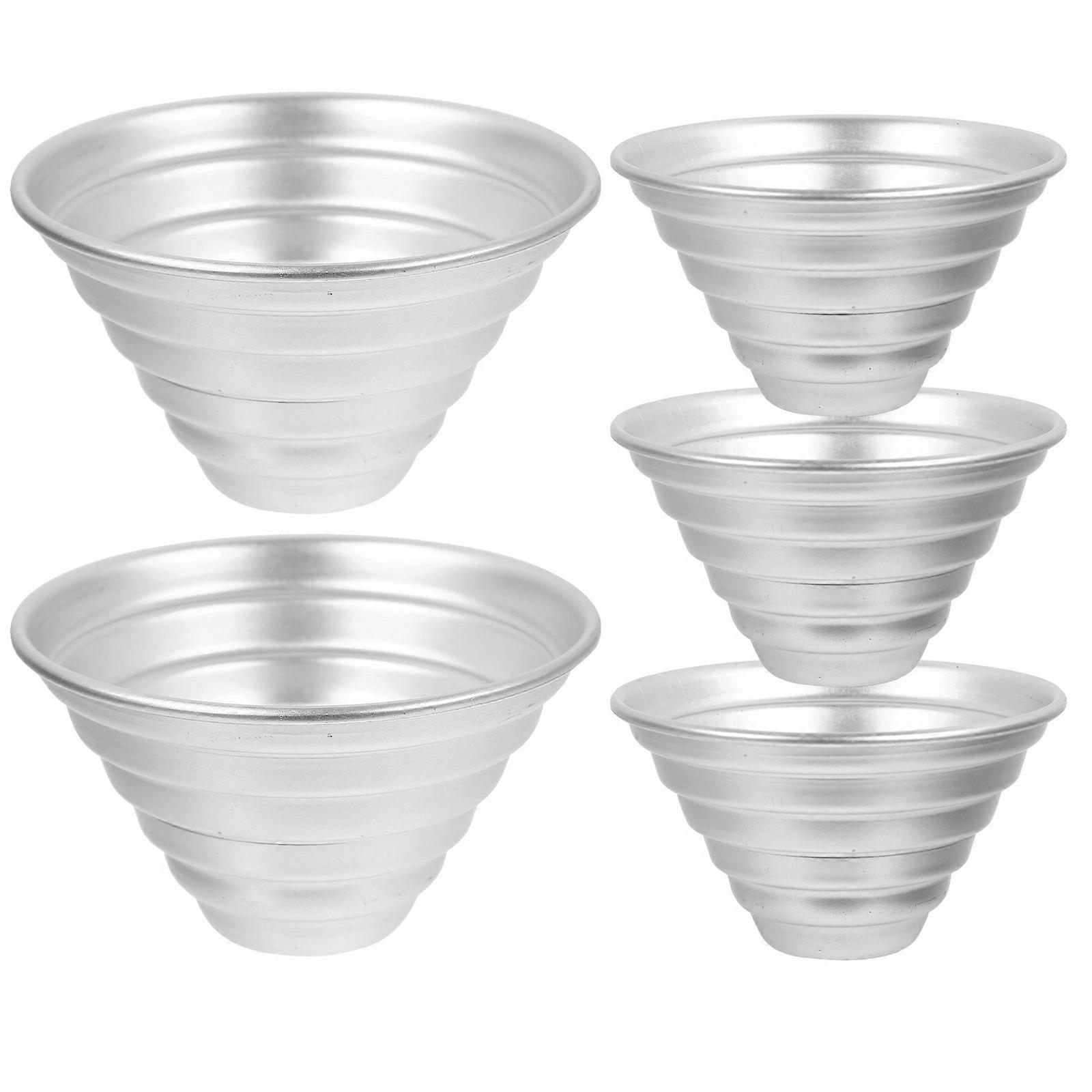 Cake Pan Nonstick Baking Mold for Baking 5Pcs Metal Muffin Pan Silver