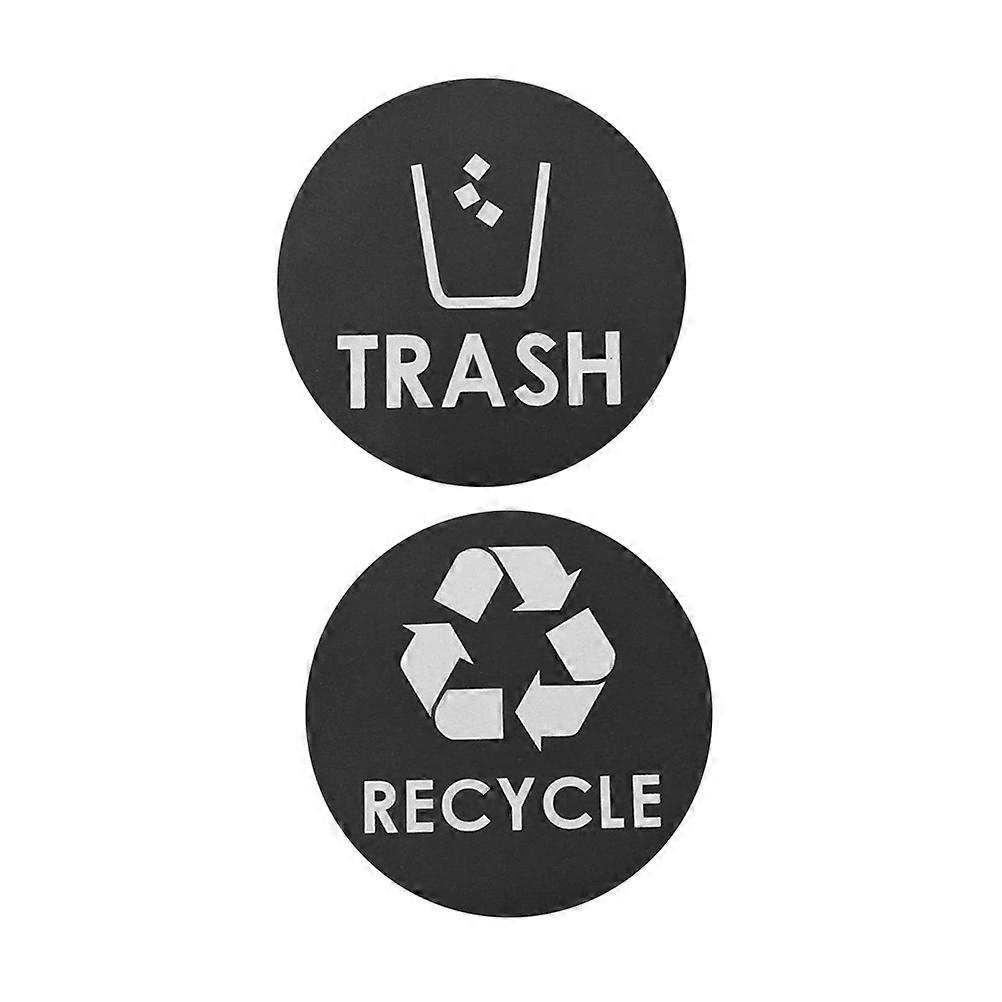 Self-Adhesive Recycle Decal Set for Car Trash Bin Labels 3Pcs Black