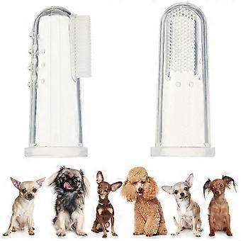 Fingertandborste för husdjur, fingertandborste för hund, för tandköttsmassage, 4-pack set