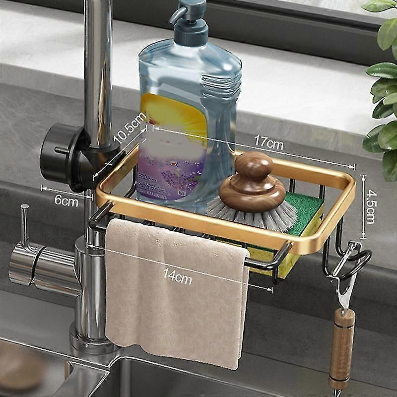 Rotatable Large Capacity Sink Caddy Organizer Rust Proof Utility Sponge Holder