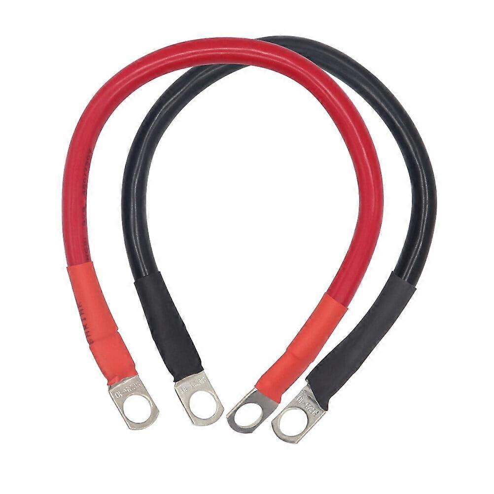 2pcs Useful Battery Cable Power Cable with Ring Eyelets Car Battery Cable
