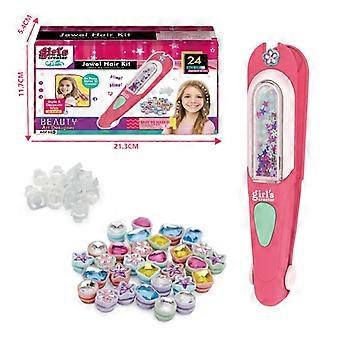 Hair Gem Stamp Set, Shiny Hair Accessories, Hairstyling Tools With Reusable Sparkling Diamonds, Simple Diy Hair Accessory Toy