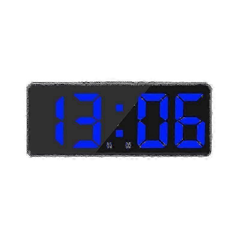 Multi Function Led Alarm Clock Student Dormitory Small Alarm Clock Temperature Date Display Multi Group Alarm Clock--Blue