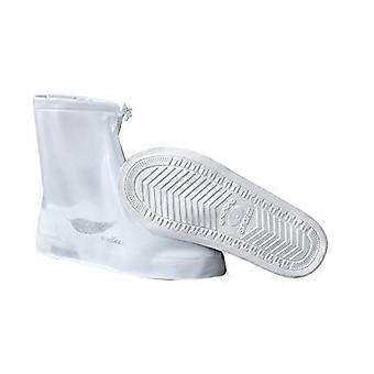 Waterproof PVC Shoe Covers with Nonslip Sole, Foldable Reusable Rain Boot Covers for Men and Women Brown M