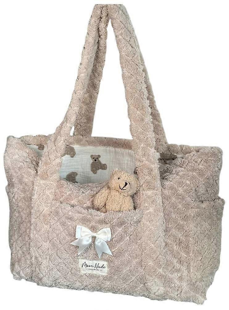 Moon Nude Teddy Tote Bag - Beige