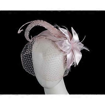 Pink Custom Made Cocktail Hat Fascinator with veiling K4799VPI