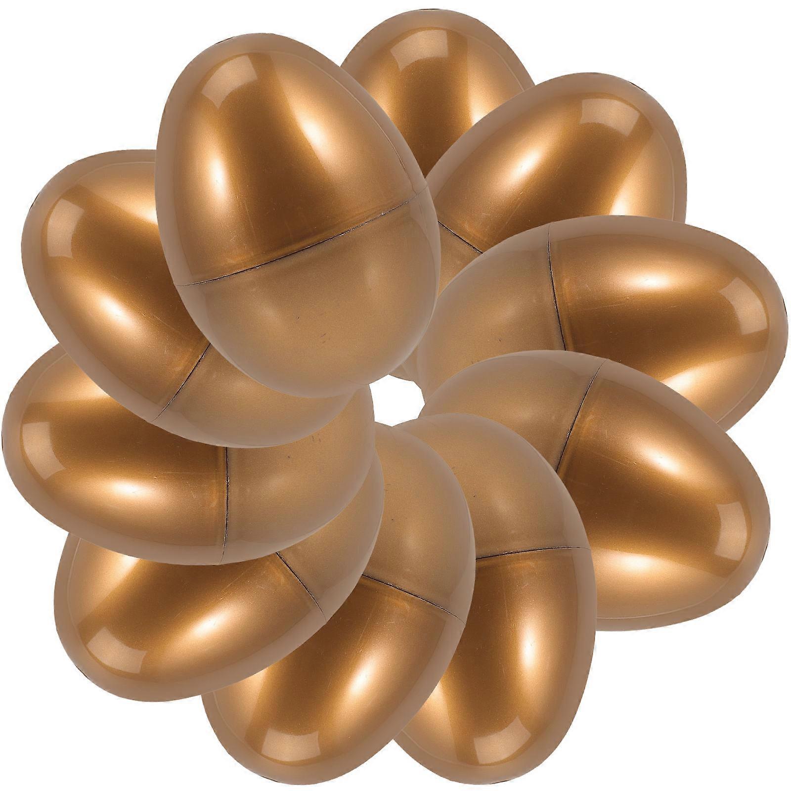 Golden Easter Eggs Plastic Fillable Boxes for Party 40Pcs