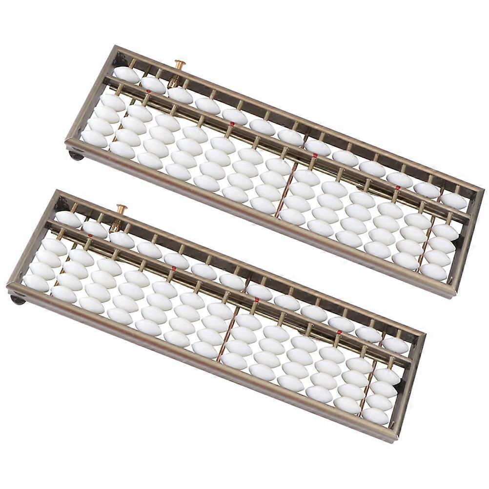 Kids Arithmetic Abacus Numeracy Improvement Classroom Teaching Rectangular Shape Grey 26.50X7.50X1.50CM 2Pcs