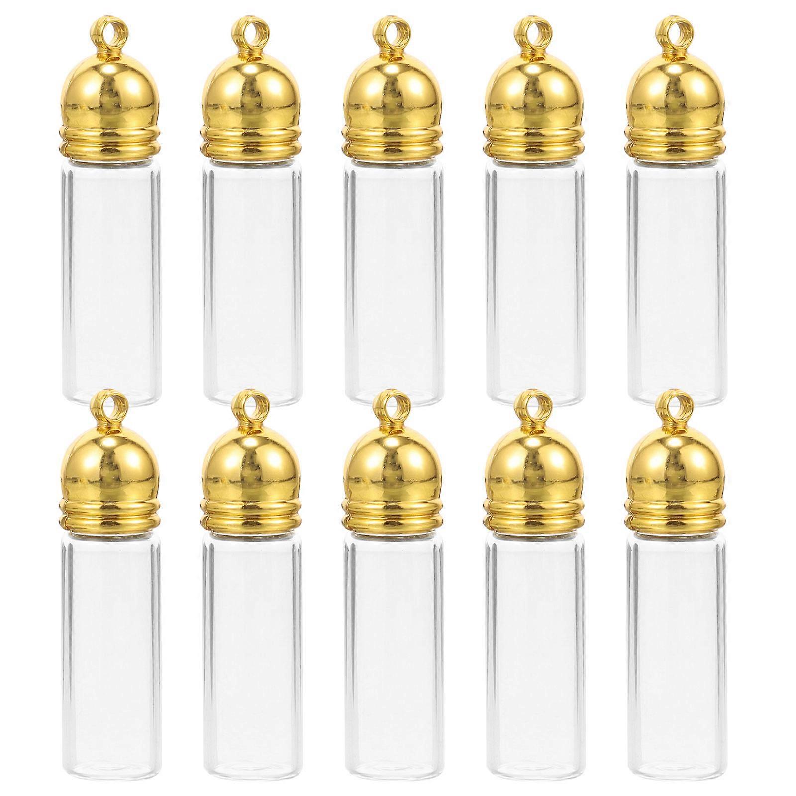 Clear Glass Bottles with Cap for Tiny Jars Wish Bottles 10Pcs Pack