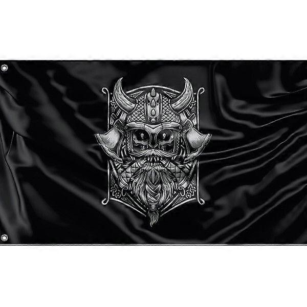 Viking Warrior Skull Flag A0916