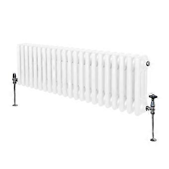 Traditional 3 Column Radiator 300mm x 1012mm Modern Central Heating Heater Gloss White Carbon Steel