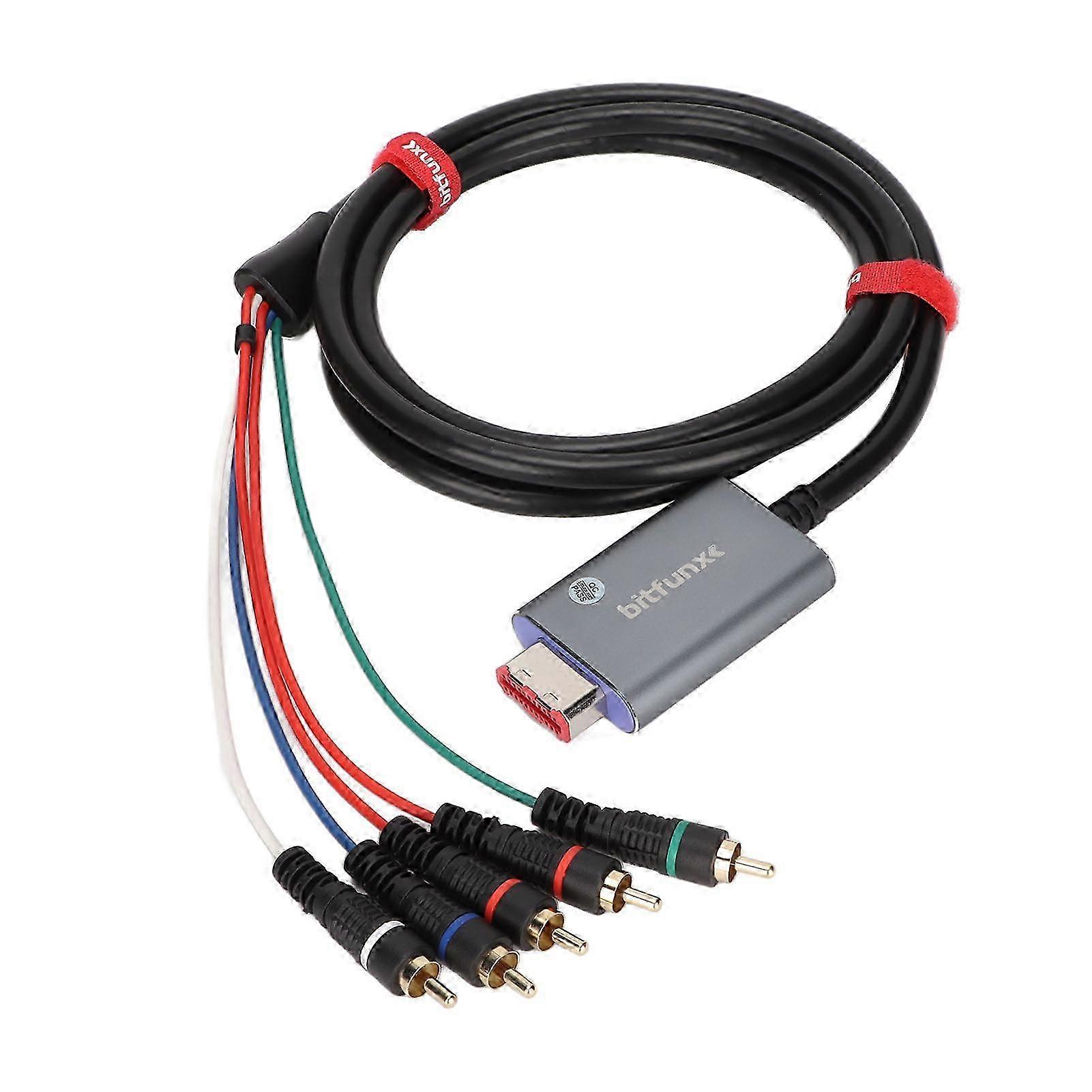 Component Cable 1.8m/5.9ft Double Shielded Plug and Play Digital AV Output Component 5RCA YPbPr Cable compatible with GameCube