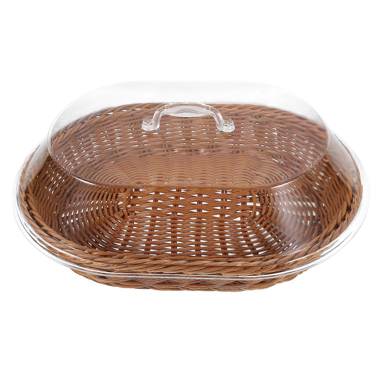 Brotkorb mit Deckel Tisch-Essens-Servierkorb Gemüsekorb Desserthalter