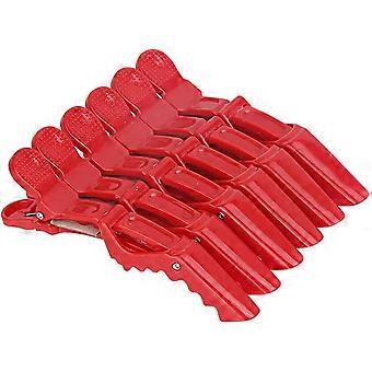 Crocodile Hair Clip Hairdressing Styling Sectioning Clamp Hairpins (20pcs, red)